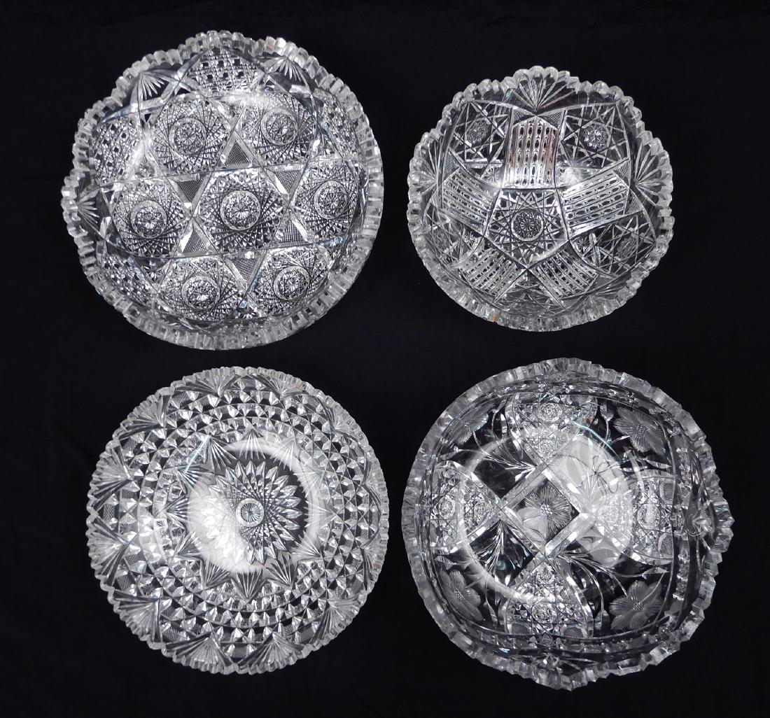 Four American brilliant cut glass bowls (1 of 7)