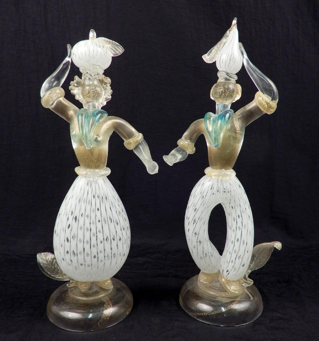 Pair of Murano art glass figurines