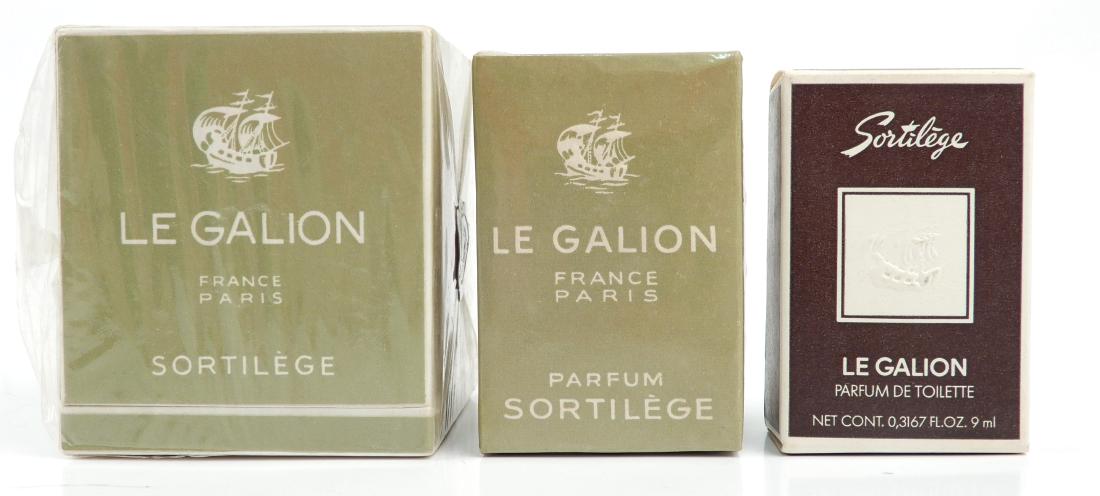 Three bottles of vintage Le Galion Sortilage Parfum (1 of 3)