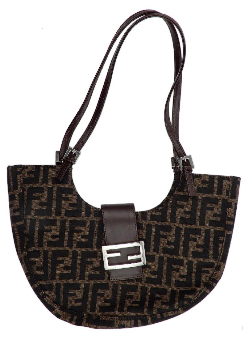 Fendi logo handbag with leather trim (1 of 4)
