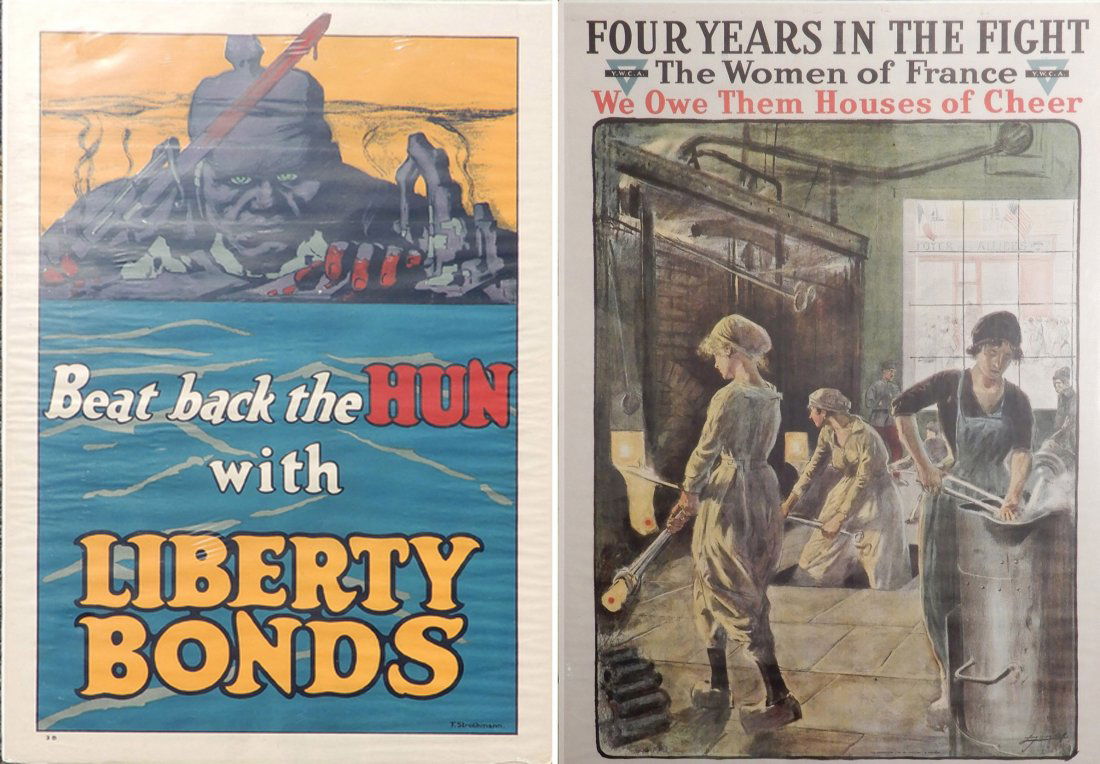 Two WWI lithographic posters on paper (1 of 9)