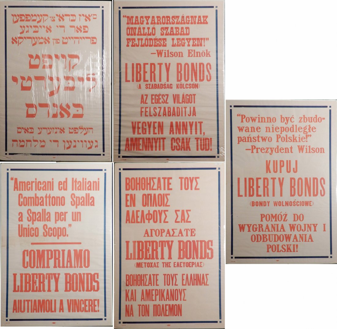Five WWI lithographic posters on paper (1 of 17)