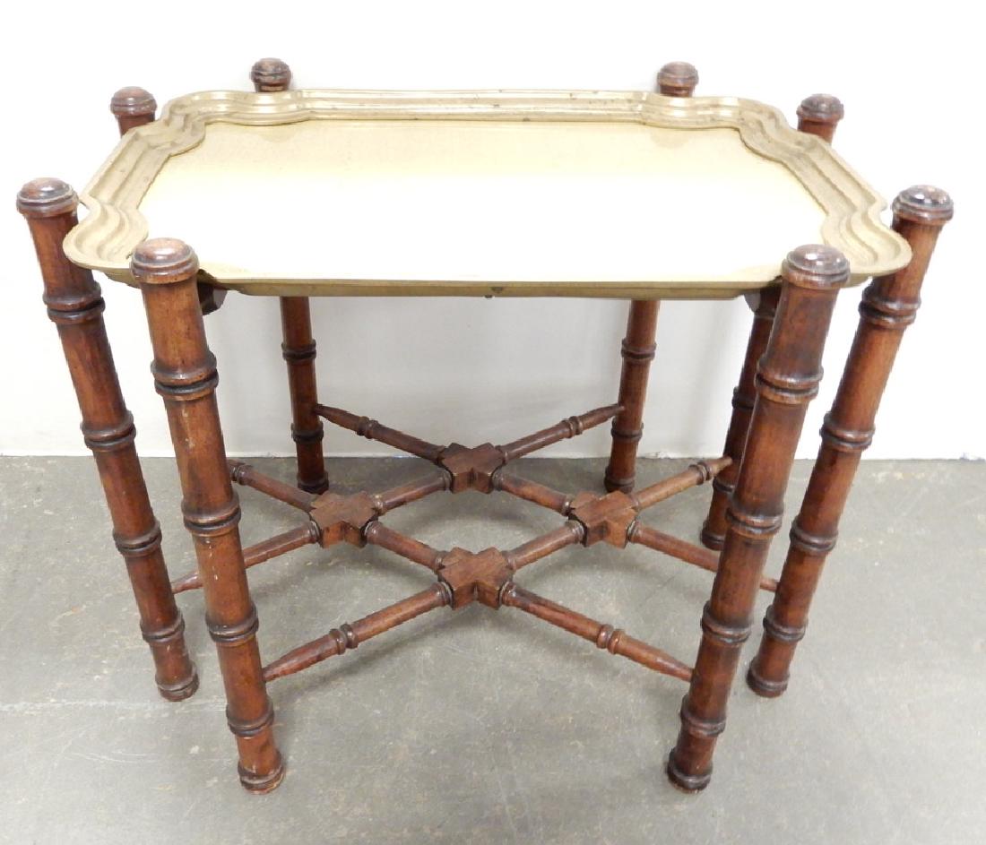 Brass tray table on stand (1 of 6)