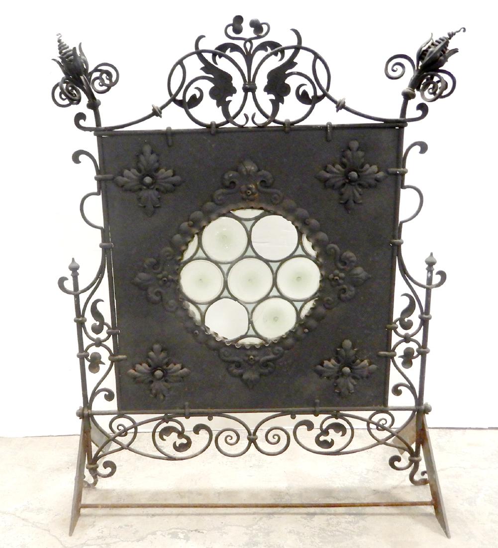 Ornamental iron fire screen (1 of 6)