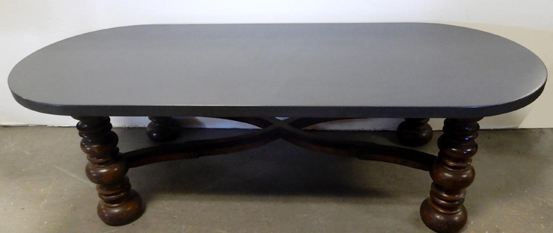 Walnut slate top coffee table (1 of 3)