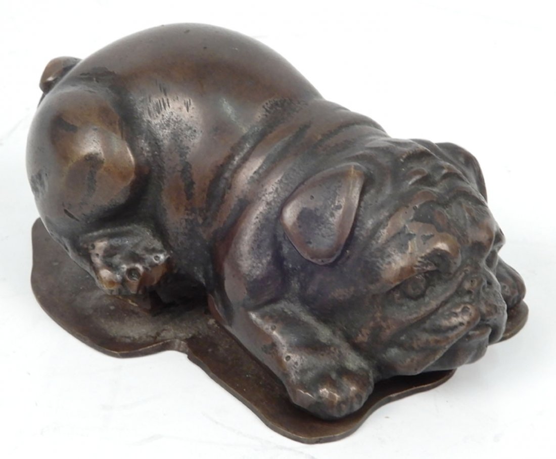 Bronze dog paperclip, ca. 1890, 2" x 4 1/2" x 2 1/2" (1 of 4)