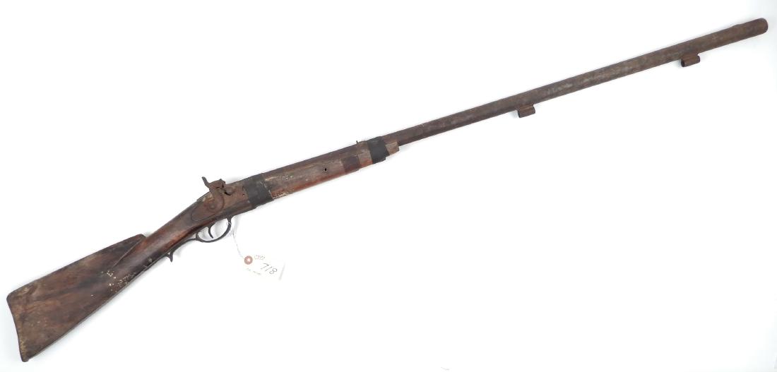 A. Henry cap and ball black powder rifle: A. Henry cap and ball black powder rifle, 5/8" bore, no serial number, barrel length 35", overall length 52", brass trigger guard, C & R N/A, Instacheck NO