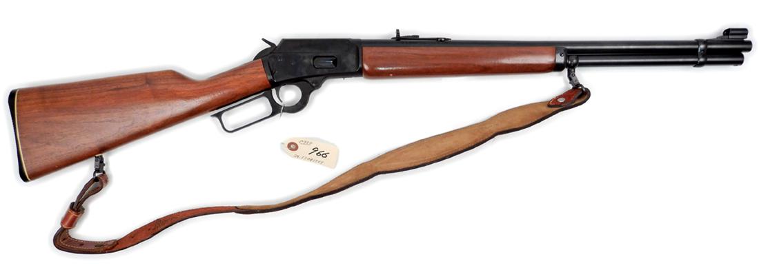 Marlin model 1894 S .44 Rem. Mag rifle: Marlin model 1894 S .44 Rem. Mag rifle, lever action, open hammer, approx. ten shot, tube feed, serial number 17081745, adjustable rear open sight, Stalker leather sling, barrel length 20", overall le