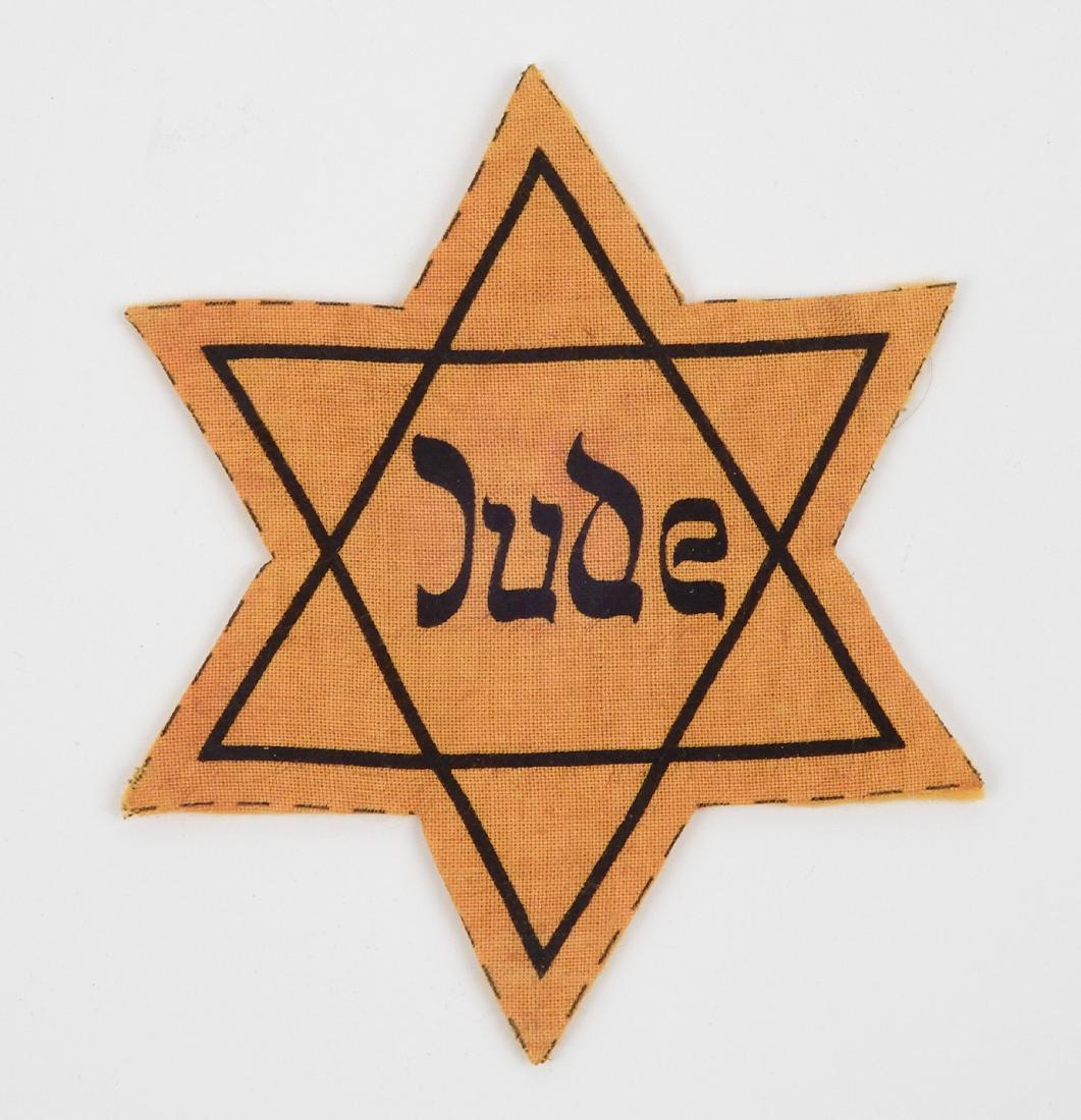 German Jude Identification Star: German Jude Identification Star, 4" x 4 5/8"