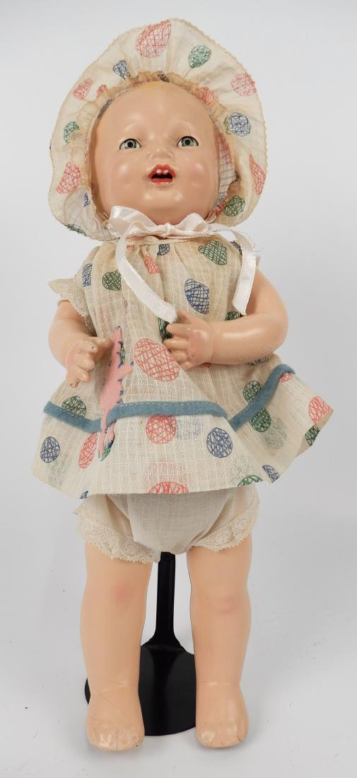 Effanbee Bubbles composition doll: Effanbee Bubbles composition doll, composition shoulder head, cloth body, composition arms and legs, sleep eyes, open mouth, molded hair, marked on shoulder "Effanbee, Bubbles, Copyr. 1924, Made in U.
