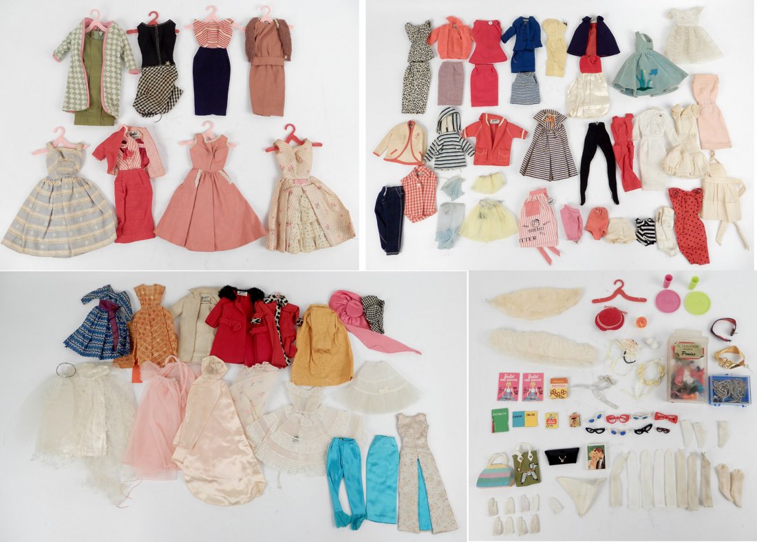 Large grouping of tagged Barbie doll outfits (1 of 14)