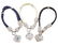 Three Judith Ripka sterling silver leather bracelets