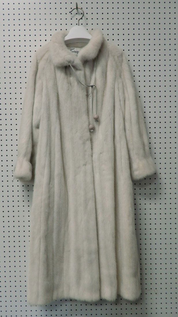 Full length white mink coat