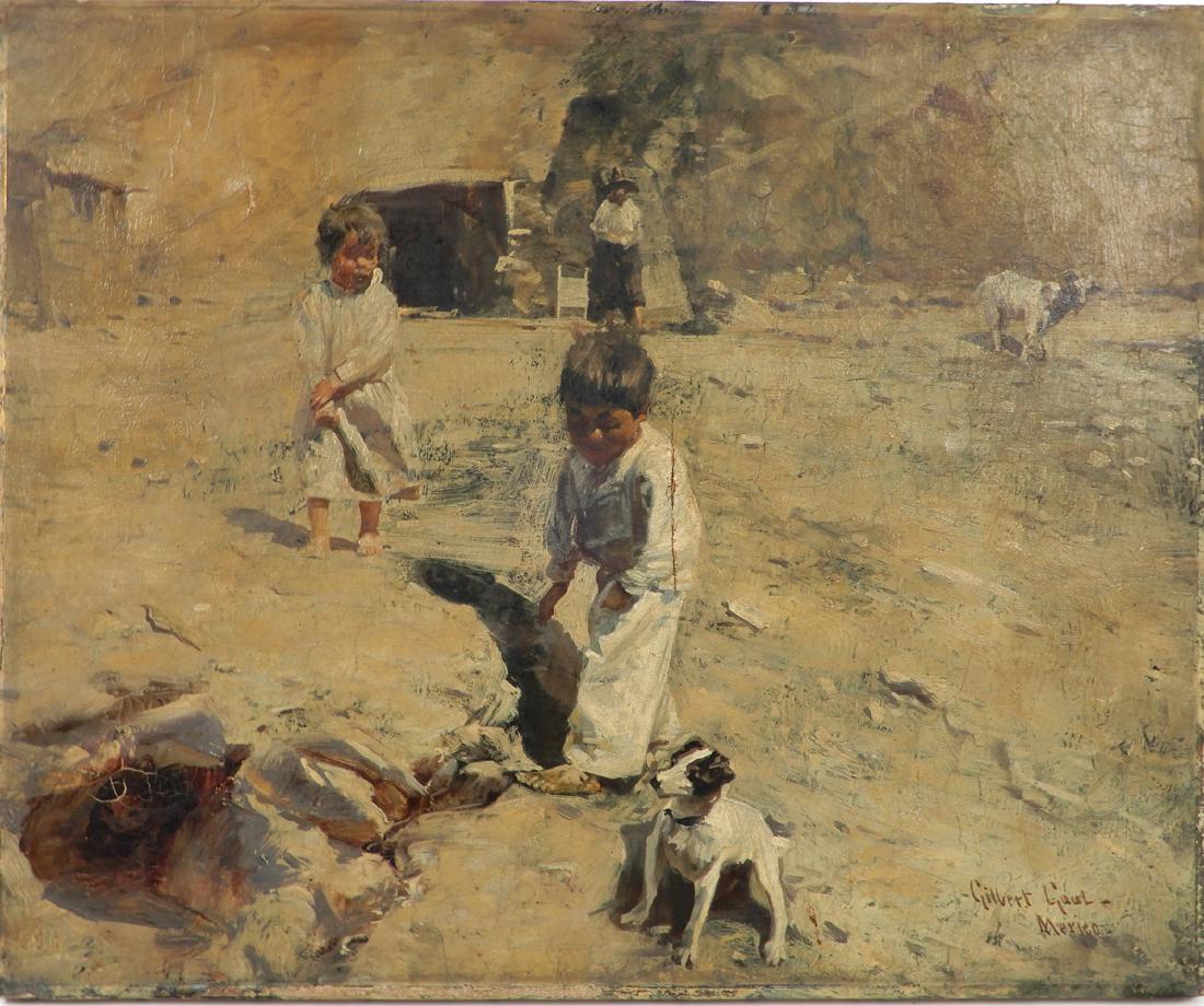 Gilbert Gaul oil on canvas: Gilbert Gaul oil on canvas "Mexico", sight size 17" x 20"