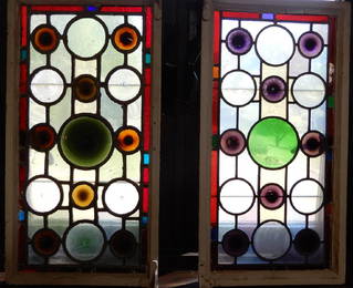 Pair of stained glass windows