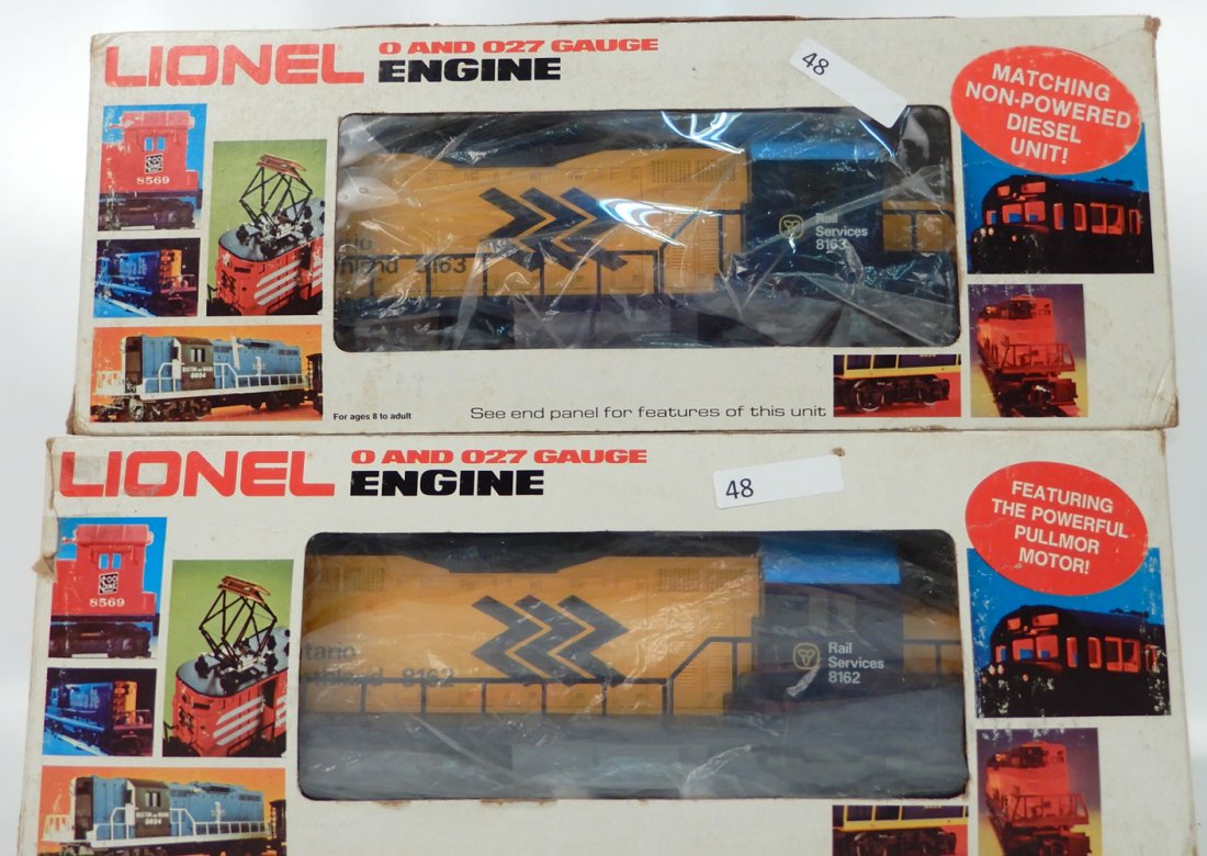 Lionel MPC Ontario Northern SD-18 Diesel powered and: Lionel MPC Ontario Northern SD-18 Diesel powered and dummy units, O gauge, 1980's