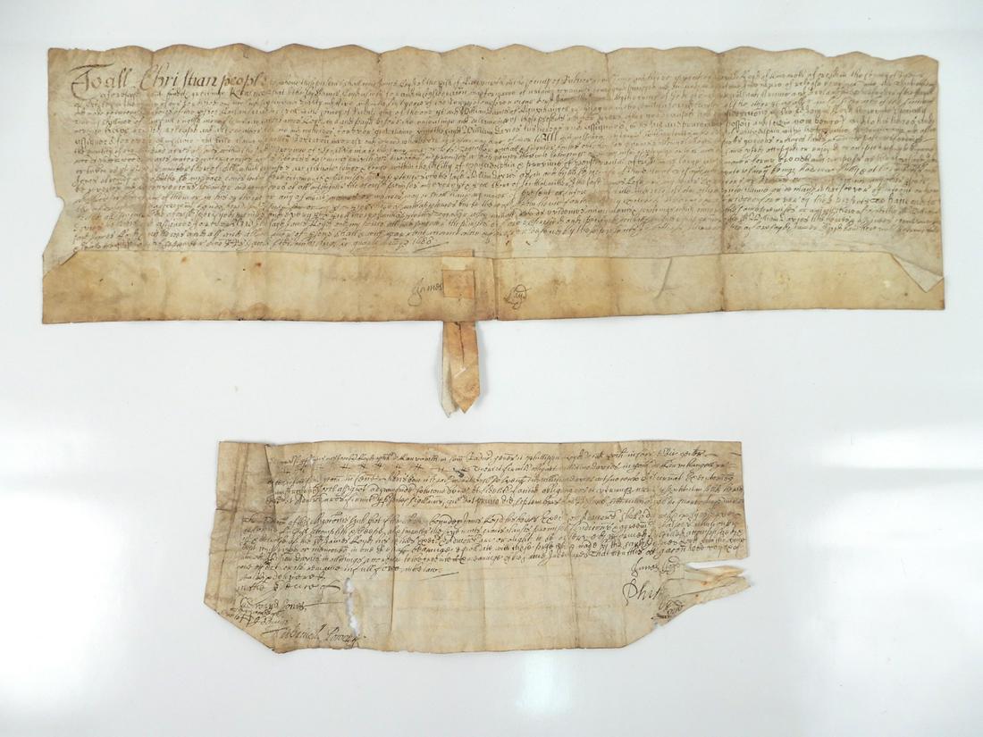 1688 document: 1688 document from James and David Lloyd to Wm. Davies about lots in Philadelphia, signed by James Lloyd