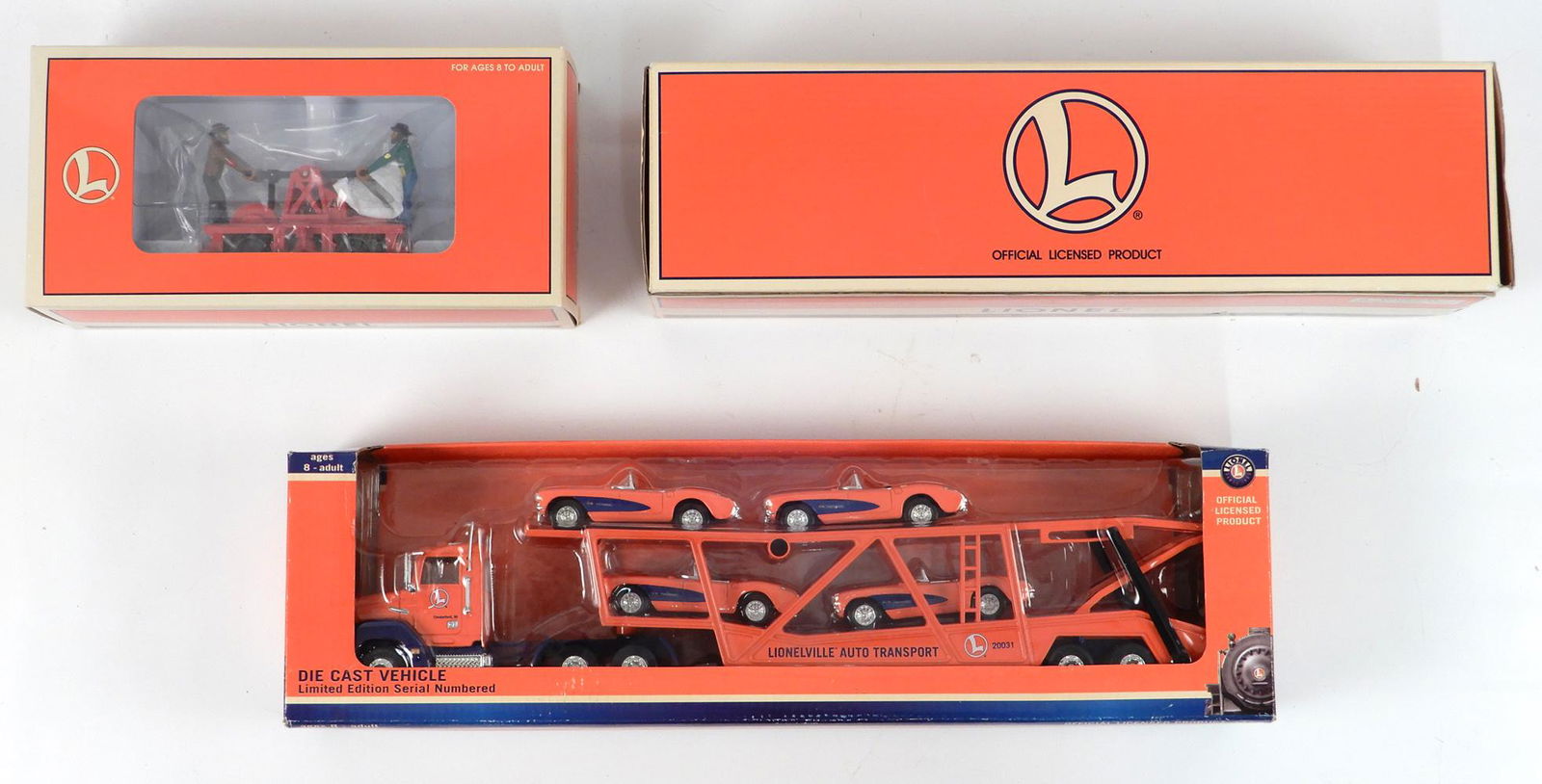 Lionel tractor trailers with loads and hand car in (1 of 1)