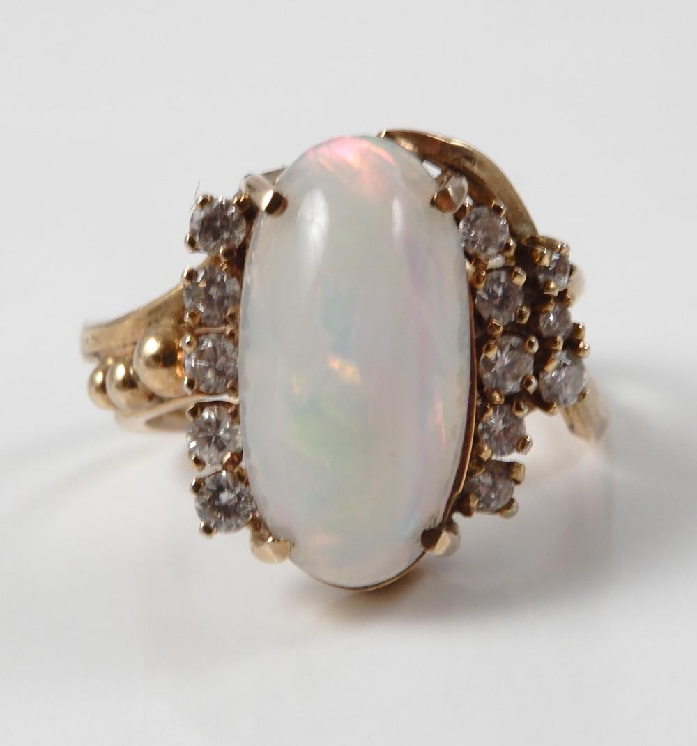 14k gold opal and diamond ring (1 of 5)