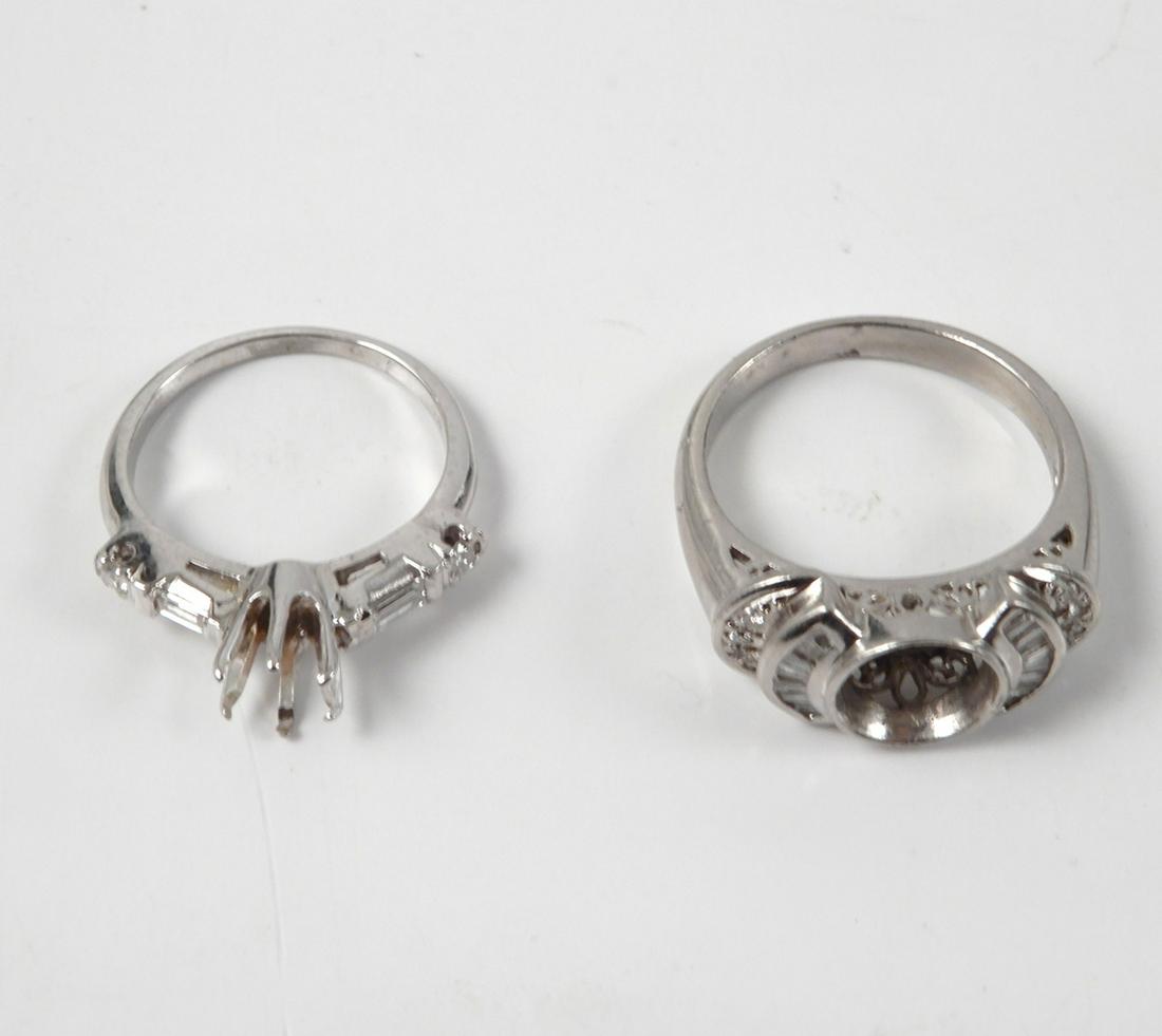 Two platinum and diamond ring mountings (1 of 1)