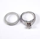 Platinum one carat diamond solitaire wedding set