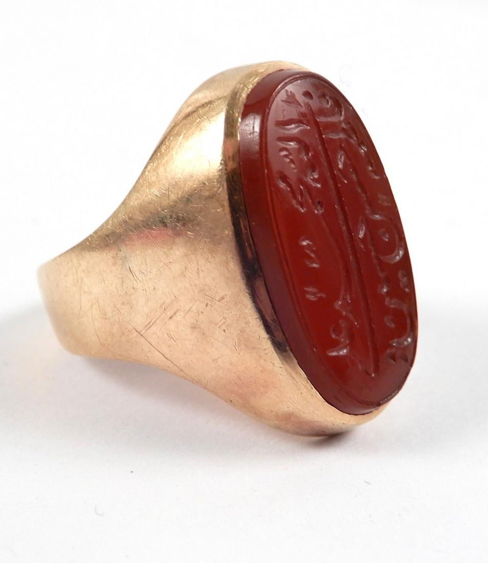 18k gold intaglio carved carnelian ring (1 of 4)