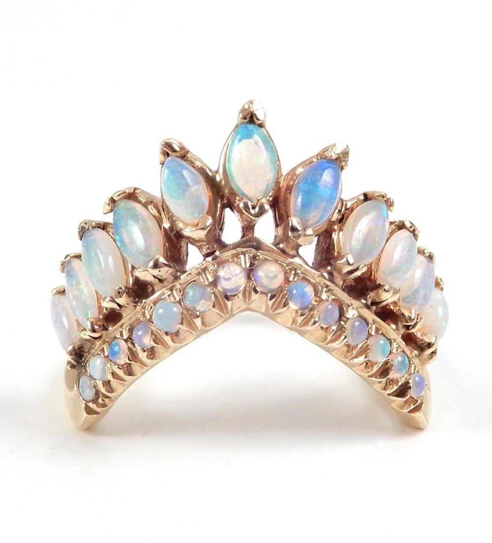14k gold opal crown design ring (1 of 3)