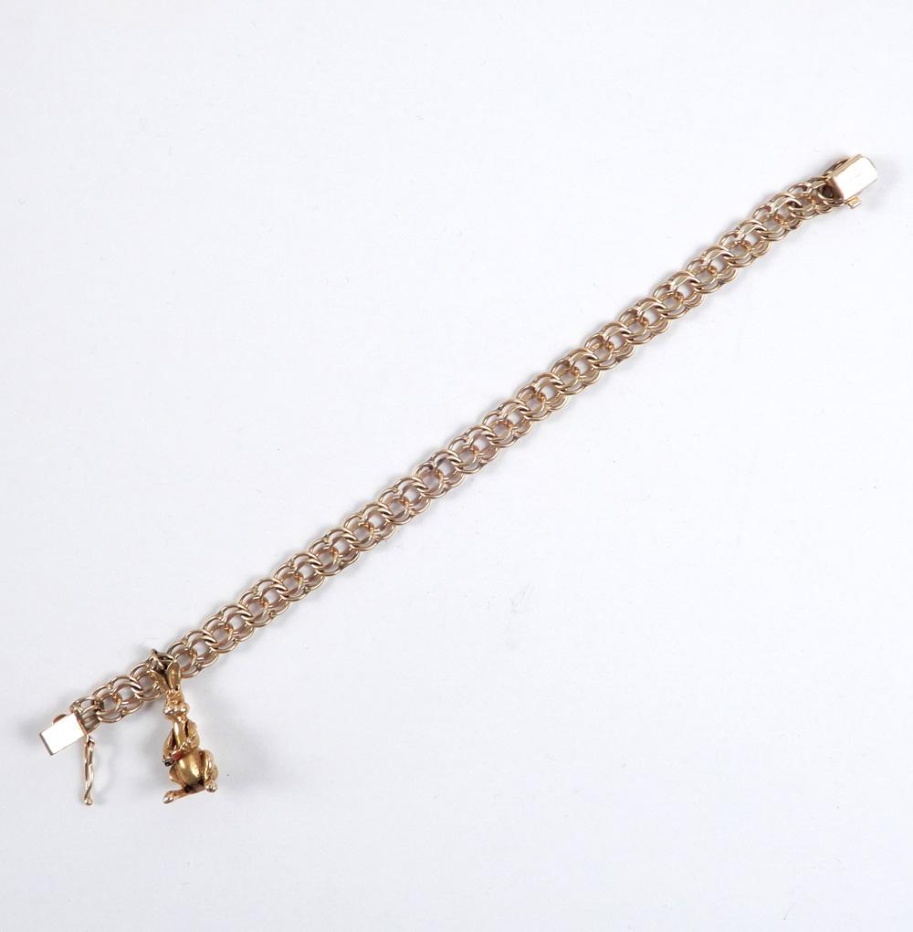 14k gold charm with rabbit charm (1 of 1)