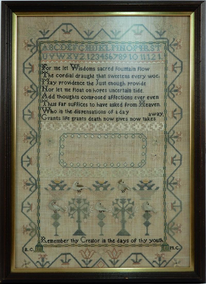 Needlework sampler by Mary Cooks 1812 (1 of 2)