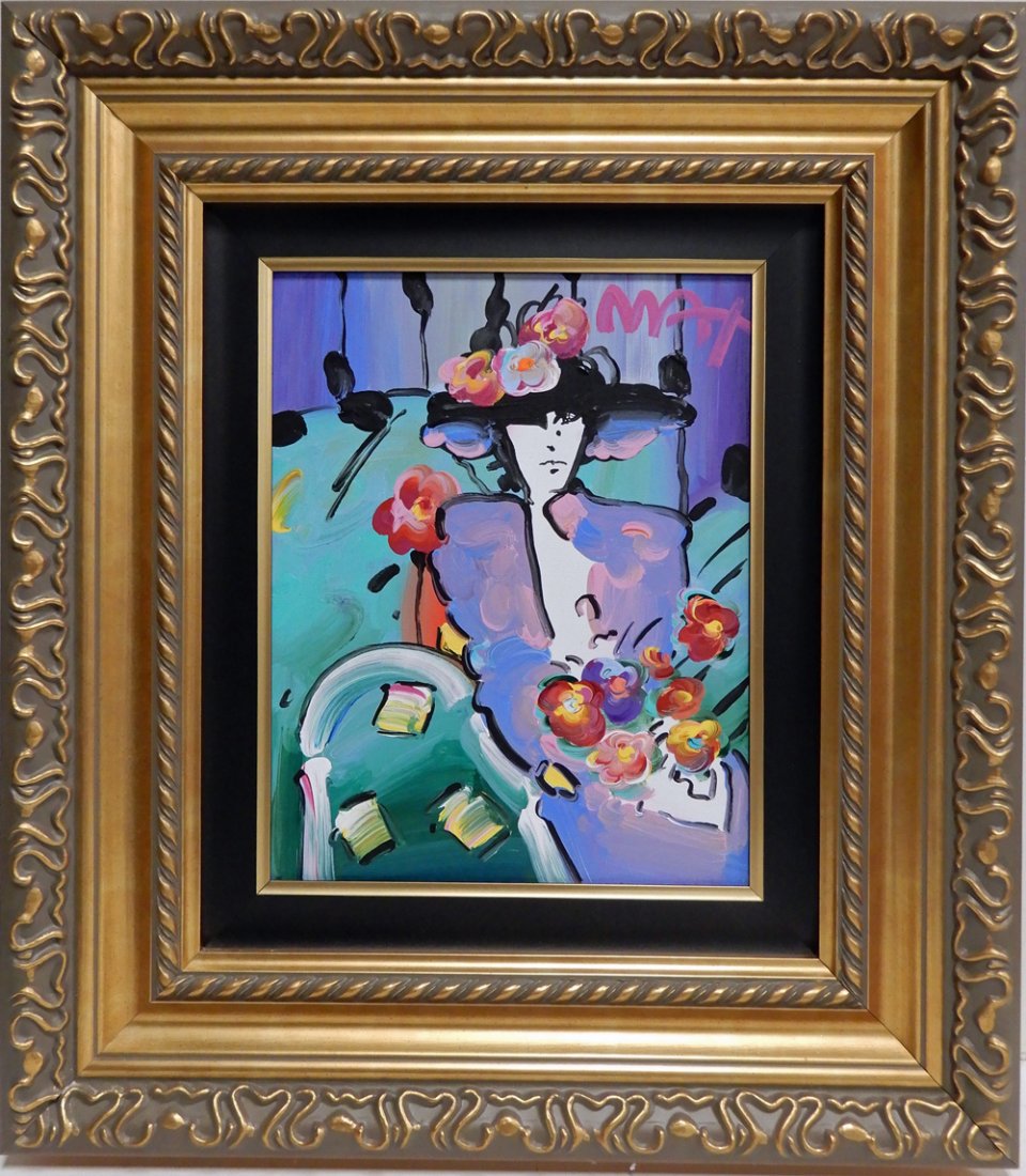 Peter Max painting Brown Lady, Ver. VI (1 of 3)