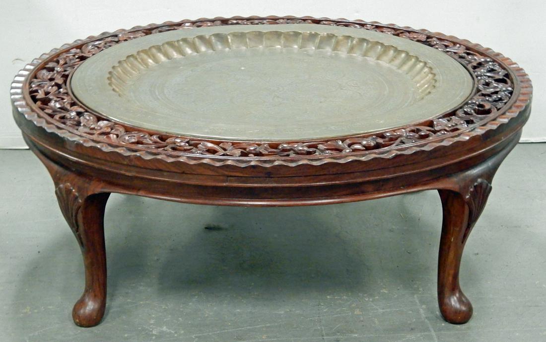 Indo-Persian mahogany tray table (1 of 2)