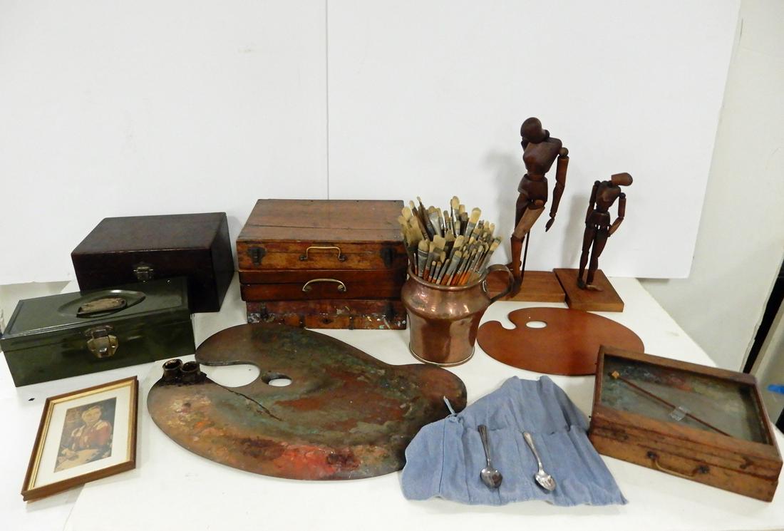 Paulette Van Roeken artist's easel and art supplies (1 of 2)