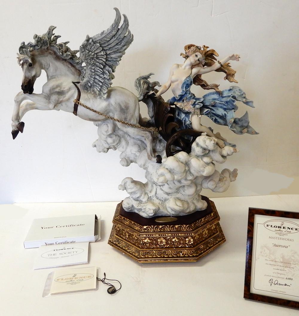 Giuseppe Armani Aurora figural grouping: Giuseppe Armani Aurora figural grouping, #680-C, with certificate and box, Limited Edition #1150 of 1500, 22 1/4" high x 23" x 10"