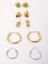 Five pairs of 14k gold earrings