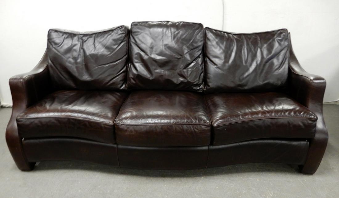 Thomasville leather sofa: Thomasville leather sofa, 33 1/2" x 84" x 36"
