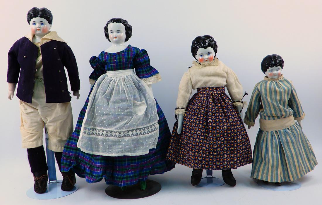 Four antique china head dolls (1 of 17)