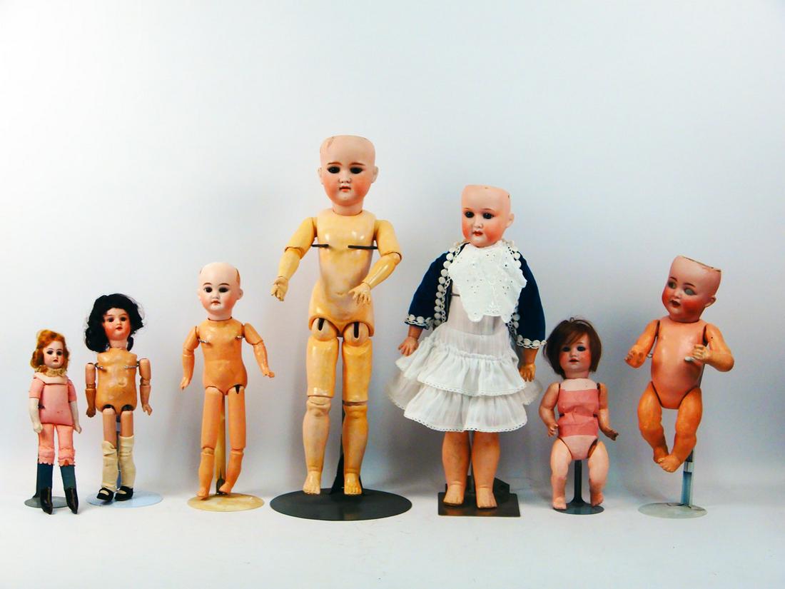 Seven bisque head dolls (1 of 12)