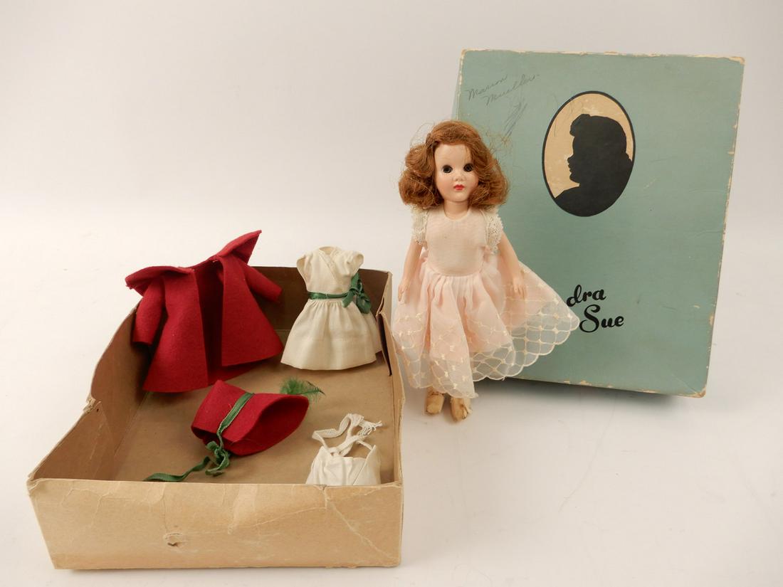 Sandra Sue by Richwood Toy Co doll in box: Sandra Sue by Richwood Toy Co doll in box, hard plastic, all original with extra factory clothes, 1950's