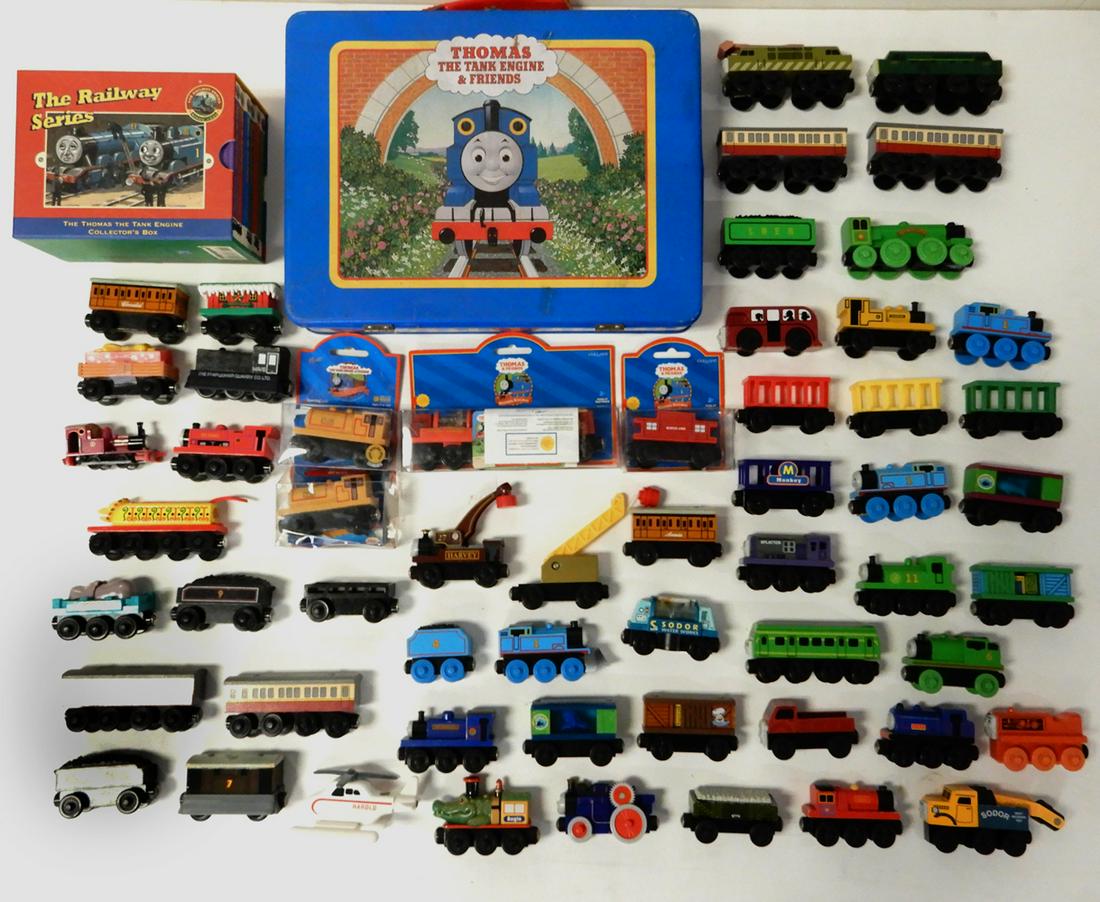 Large Lot of Thomas the Tank engine, trains, track, and: Large lot of Thomas the Tank engine, trains, track and accessories. Some items with original boxes, as pictured.