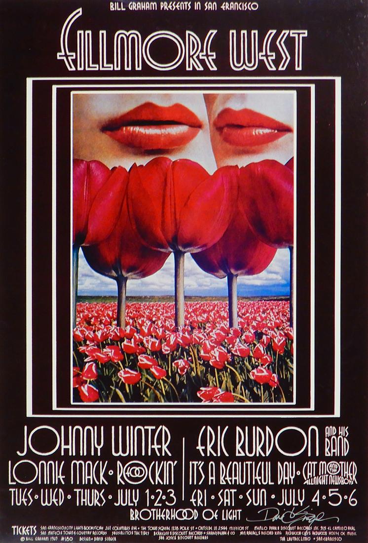 Johnny Winter Fillmore West concert poster (1 of 3)
