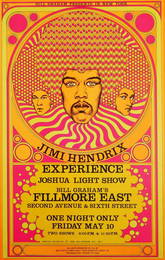 Jimi Hendrix 1968 Fillmore East concert poster