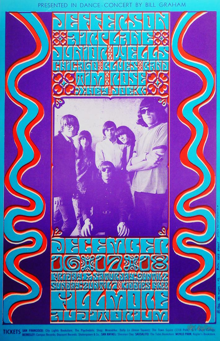 Jefferson Airplane Fillmore Auditorium concert poster (1 of 2)