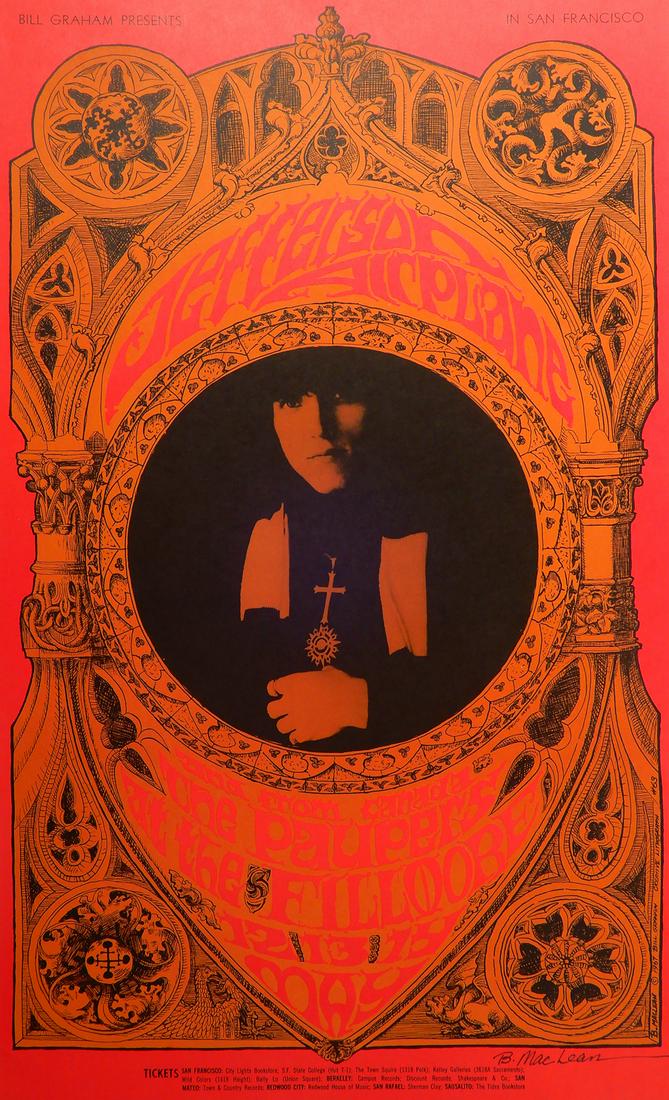 Jefferson Airplane Fillmore Auditorium concert poster (1 of 2)
