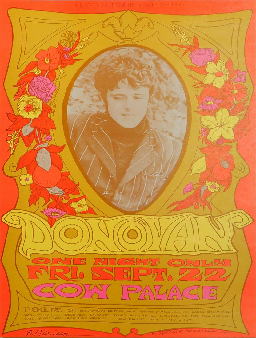 Donovan Cow Palace San Francisco, CA. concert poster (1 of 2)