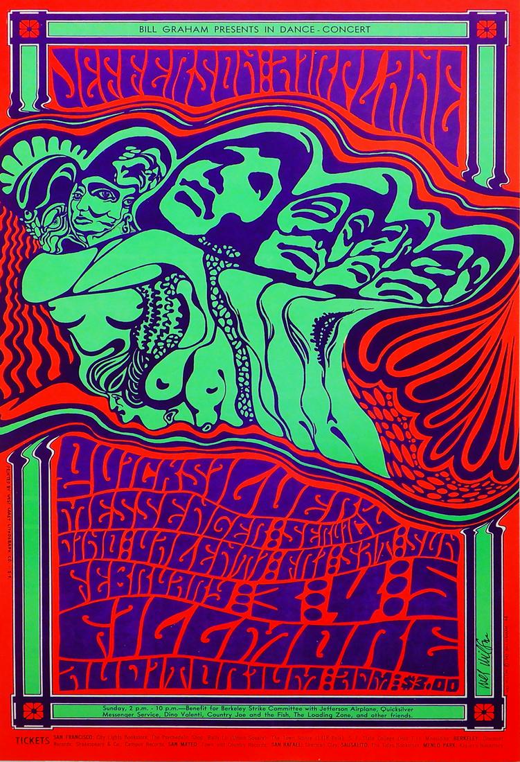Jefferson Airplane Fillmore Auditorium concert poster (1 of 2)