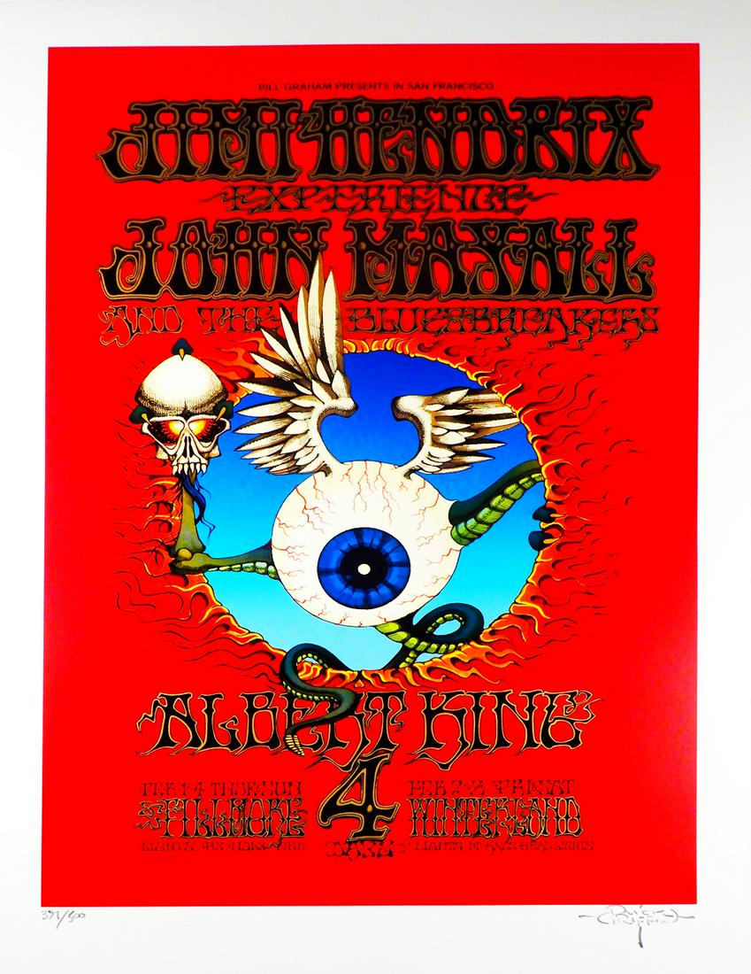 1989 Rick Griffin Signed Jimi Hendrix Experience (1 of 2)