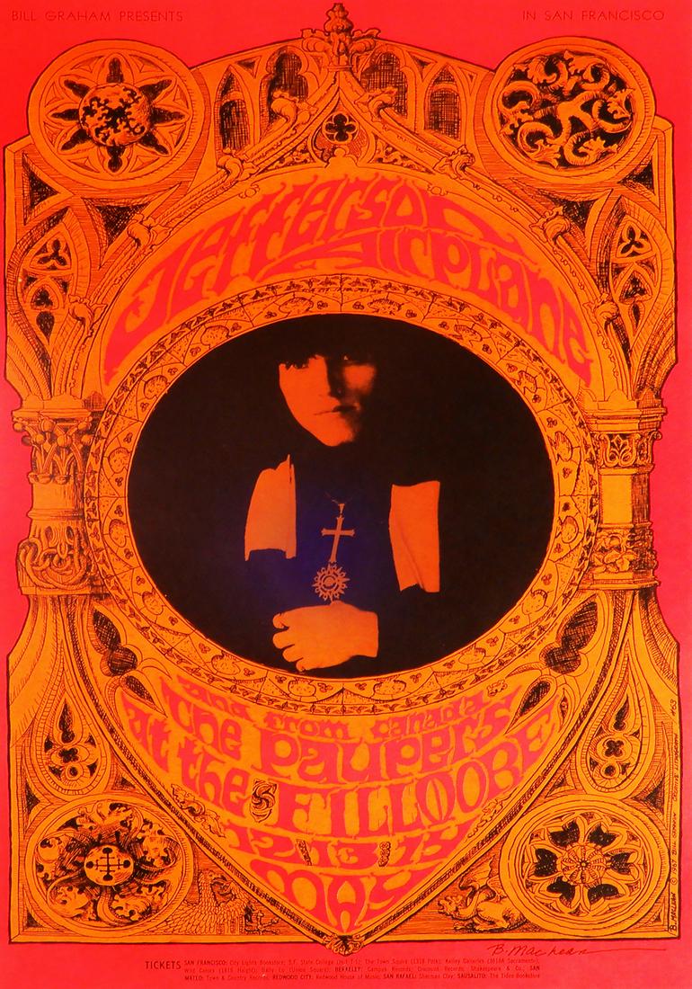 Jefferson Airplane Fillmore Auditorium concert poster (1 of 2)