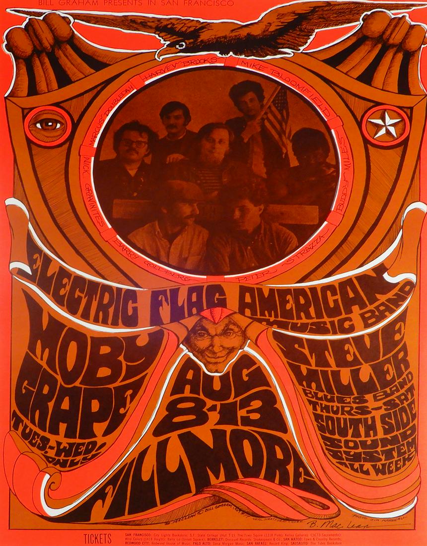Electric Flag Fillmore auditorium concert poster (1 of 2)