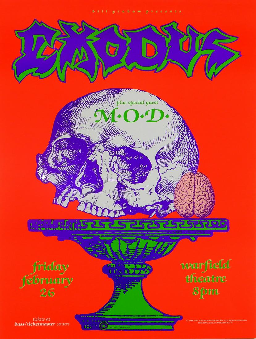 Exodus Warfield Theatre concert poster (1 of 1)