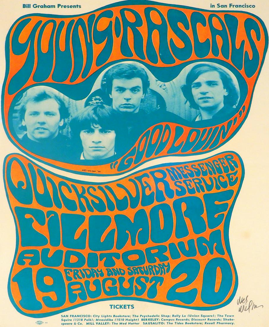Young Rascals Fillmore Auditorium concert poster (1 of 2)